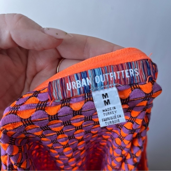 Urban Outfitters Kary Orange & Purple Knit Bodycon Mini Tube Dress M - Picture 6 of 8